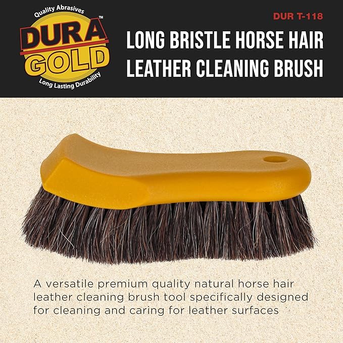 Dura-Gold Long Bristle Horse Hair Leather Cleaning Brush - Image 2