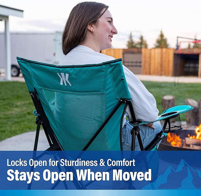 Kijaro Dual Lock Portable Camping Chairs - Enjoy the Outdoors with a Versatile Folding Chair, Sports Chair, Outdoor Chair & Lawn Chair - Dual Lock Feature Locks Position – Jasper Green - Image 11