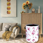 Pink Flamingo Laundry Basket Animal Foldable Funny Laundry Hamper Oxford Cloth - Image 7