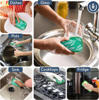 Simplified 5-Pack Scrub & Wipe 2-in-1 Dishwashing Sponges - Image 3