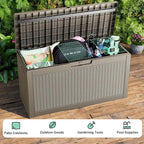 ROJIK Outdoor Storage Housing Deck Box,Waterproof Patio Furniture, Garden Tools, Cushions, Pool Accessories Storage Bench with Lockable Lid and Side Handles (Grey,60 Gallon) - Image 5