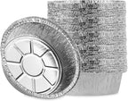 PLASTICPRO 6'' Inch Round Tin Foil Cake Pans Disposable Aluminum, Freezer & by PLASTICPRO