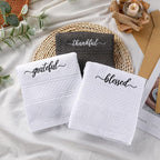 Peryiter 3 Pcs Farmhouse Bathroom Decor Hand Towels 14x29 Inch Cotton Bath - Image 3