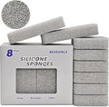 8 Pack Silicone Scrubbing Sponges, Heavy-Duty, Non-Scratch Kitchen Sponges by Unknown
