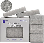 8 Pack Silicone Scrubbing Sponges, Heavy-Duty, Non-Scratch Kitchen Sponges by Unknown