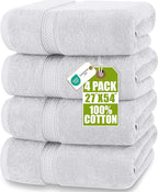Utopia Towels 4 Pack Premium Bath Towels Set, 27 by 54 Inches, 100% Ring Spun by UTOPIATOWELS
