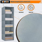 Hanging Closet Organizer 5-Shelf, Easy Mount Foldable Wardrobe Storage Shelves - Image 4