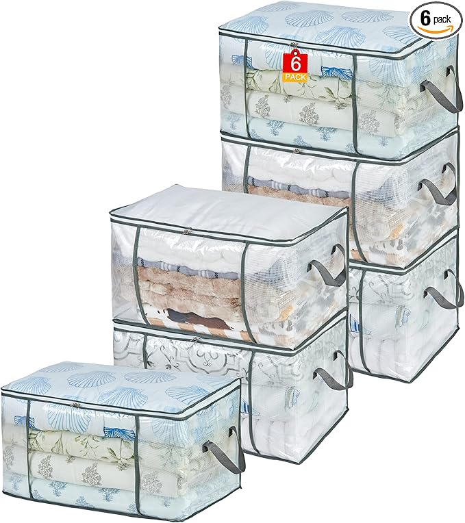 80L Clear Large Storage Bag, Clothes Storage Containers by MKOKYD