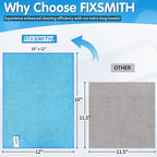 FIXSMITH Blue Microfiber Cleaning Cloth -Pack of 8, Highly Absorbent Cleaning - Image 2