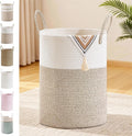 Tall Laundry Basket with Handles, 72L Portable Dirty Clothes Hamper, Boho by SunNewt