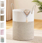 Tall Laundry Basket with Handles, 72L Portable Dirty Clothes Hamper, Boho by SunNewt