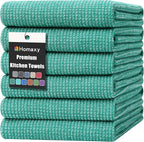 Homaxy Premium Kitchen Towels, Large Cotton Kitchen Hand Towels, Flat and Terry by Homaxy