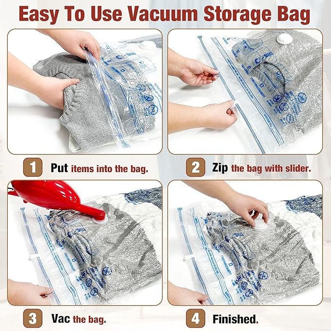 Vacuum Storage Bags, 10 Large Space Saver Vacuum Seal Bags, Space Bags - Image 3