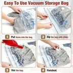 Vacuum Storage Bags, 10 Large Space Saver Vacuum Seal Bags, Space Bags - Image 3