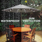 Blissun 9 ft Solar Umbrella, 32 LED Lighted Patio Umbrella, Table Market Umbrella, Outdoor Umbrella for Garden, Deck, Backyard, Pool and Beach (Grey) - Image 5