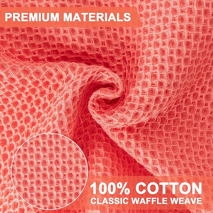 BOOMIBOO 6-Pack Kitchen Dish Cloths, 100% Cotton Waffle Weave, Ultra Soft - Image 2
