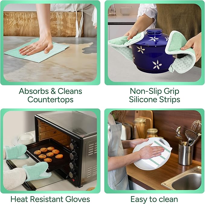 Casa Platino Potholders & Oven Mitts Heat Resistant, 8-Piece Mini Oven Mitts - Image 6