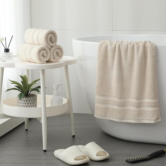 Simple&Opulence 4 Pcs Premium Hand Towels 16"x28", 600 GSM 100% Ring Spun Cotton - Image 2