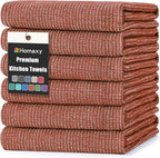 Homaxy Premium Kitchen Towels, Large Cotton Kitchen Hand Towels, Flat and Terry by Homaxy