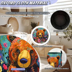 Bear Laundry Basket Oxford Cloth Foldable Colored Animal Flowers Laundry Hamper - Image 6