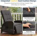 Green4ever Outdoor Patio Recliner with Independently Adjustable Backrest and Footrest, All-Weather Wicker Patio Chair, 160° Lay Flat Patio Reclining Lounge Chair for Backyard Garden, Grey - Image 4