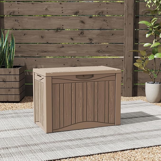 TARKARI 50 Gallon Lockable Resin Deck Box, Waterproof & UV-Resistant Outdoor Storage Box for Outdoor Cushion Storage, Garden Tools & Pool Accessories Storage, Gray - Image 7