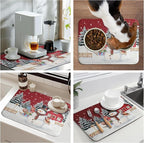 Christma Snowman Dish Drying Mat Winter Snowflake Large Kitchen Mats Dish - Image 7