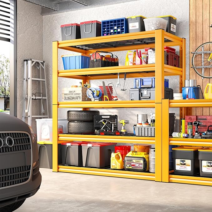 REIBII Garage Shelving Load 3200LBS, 5-Tier Storage Shelves, Adjustable Heavy Duty Metal Shelving Unit for Pantry, Basement, Warehouse, 72" H x 36" W x 16" D - Image 6