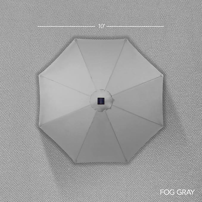 Best Choice Products 10ft Offset Cantilever Hanging Market Patio Umbrella, Smooth 360° Rotation, 8 Sturdy Ribs, Easy Adjustment - Fog Gray - Image 8