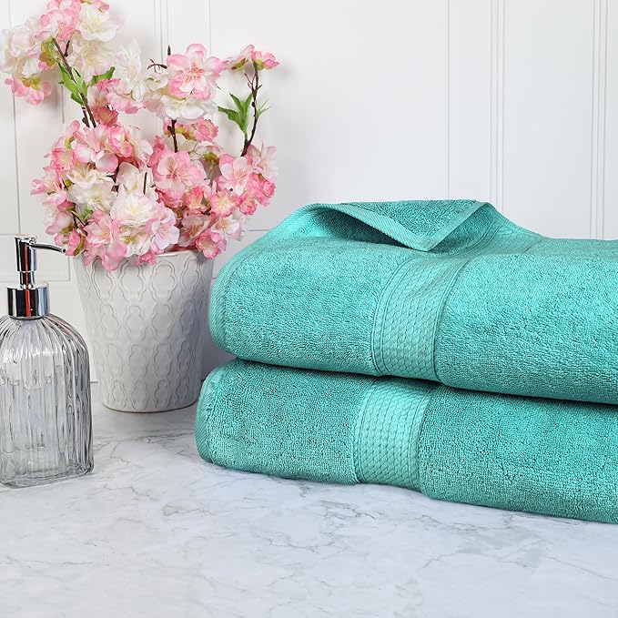 SUPERIOR Egyptian Cotton Pile Bath Sheet Set of 2, Ultra Soft Luxury Towels by SUPERIOR