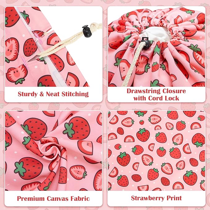 Canvas Laundry Bag with shoulder Strap 24"W x 29"H, Large Drawstring Dirty - Image 3