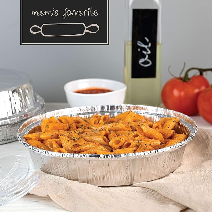 PLASTICPRO 9'' Inch Round Tin Foil Pans Disposable Aluminum, Freezer & Oven Safe - Image 7