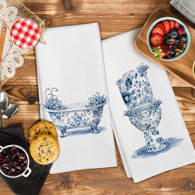 Chinoiserie Wildflower Hand Towels - Image 3