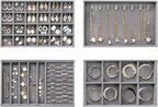 Velvet Jewelry Drawer Organizer Trays – Grey Stackable Jewelry Storage Inserts by pickpiff