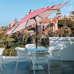 Sunnyglade 9' Patio Umbrella Outdoor Table Umbrella with 8 Sturdy Ribs (Red and White) - Image 5