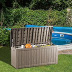 TARKARI 200 Gallon Lockable Resin Deck Box, Waterproof & UV-Resistant Outdoor Storage Box for Outdoor Cushion Storage, Garden Tools & Pool Accessories Storage, Gray - Image 4