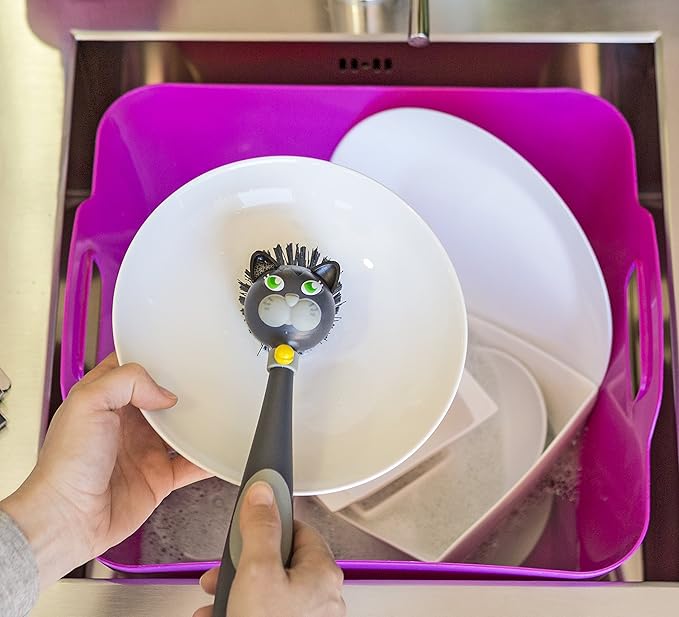 Vigar Felix Cat-Shaped Soap Dispensing Dish Brush, Dish Brush - Image 2