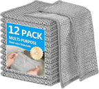 12Pack Multipurpose Wire Dishwashing Rags, Upgrade Non Scratch Wire Dishcloth by WYDZKJ