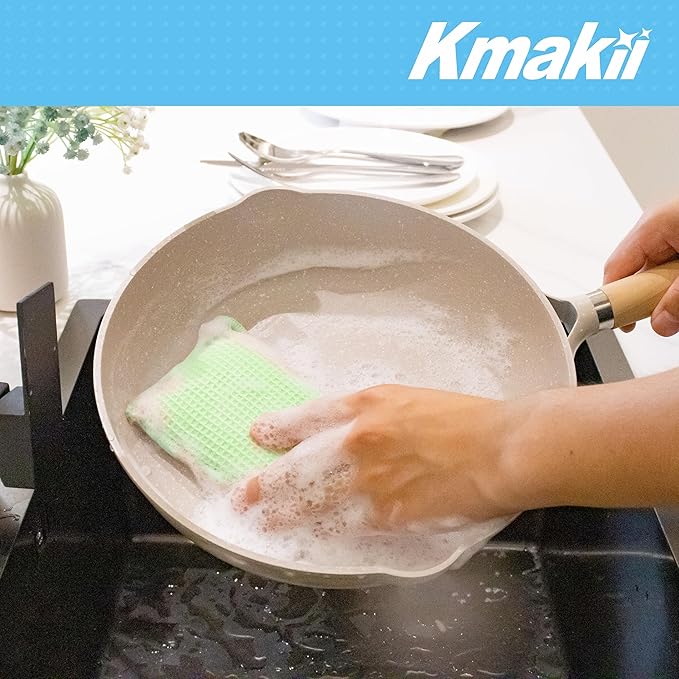 KMAKII Bamboo Kitchen Sponges Dish Sponge Super Absorbent Natural Dish Sponges - Image 9