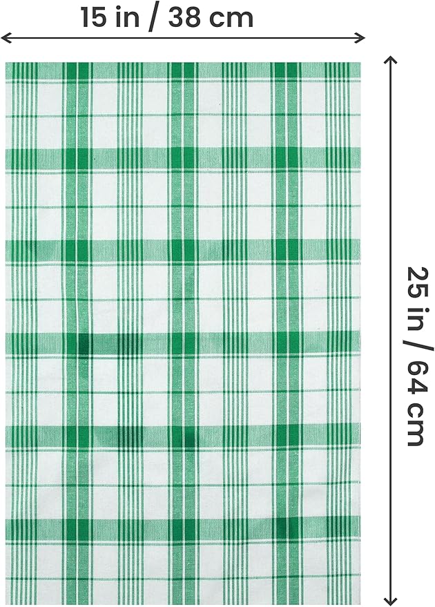 Utopia Towels Green & White Dish Towels 100% Ring Spun Cotton Highly Absorbent - Image 6