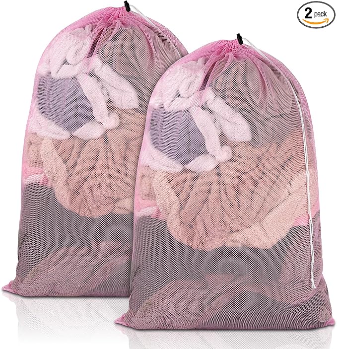 2 Pack Mesh Laundry Bags, 23 x 34 Inches Heavy Duty Mesh Laundry Bag, Large by PEASUG