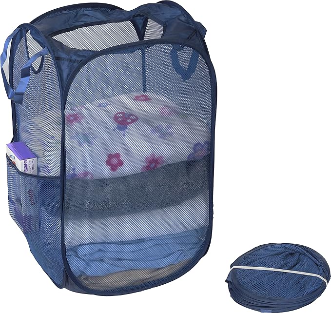 Simple Houseware Mesh Pop-Up Laundry Hamper Basket - Image 3