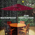Blissun 9 ft Solar Umbrella, 32 LED Lighted Patio Umbrella, Table Market Umbrella, Outdoor Umbrella for Garden, Deck, Backyard, Pool and Beach (Burgundy) - Image 5
