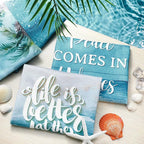 Bencailor 4 Pcs Summer Beach Kitchen Towels Nautical Coastal Hand Dish Towels - Image 7