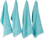 DII Basic Terry Collection Waffle Dishtowel Set, Solid Aqua, 4 Piece by DII