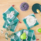 Homaxy 100% Cotton Waffle Weave Check Plaid Dish Cloths, 12 x 12 Inches - Image 7