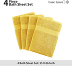 LANE LINEN 100% Luxury Cotton Bath Sheets 4 Pack - Image 5
