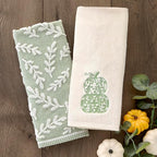 SKL Home Leaf Sprig 100% Cotton Jacquard 2pc Hand Towel Set, Reversible & - Image 5