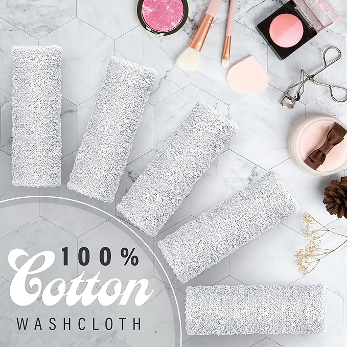 DecorRack 10 Pack 100% Cotton Wash Cloth, Luxurious Soft, 12 x 12 inch Ultra - Image 3