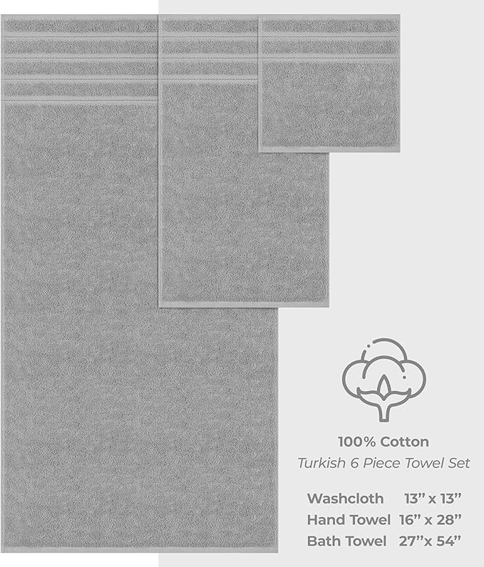 American Soft Linen Luxury 6 Piece Towel Set, 2 Bath Towels 2 Hand Towel 2 - Image 4